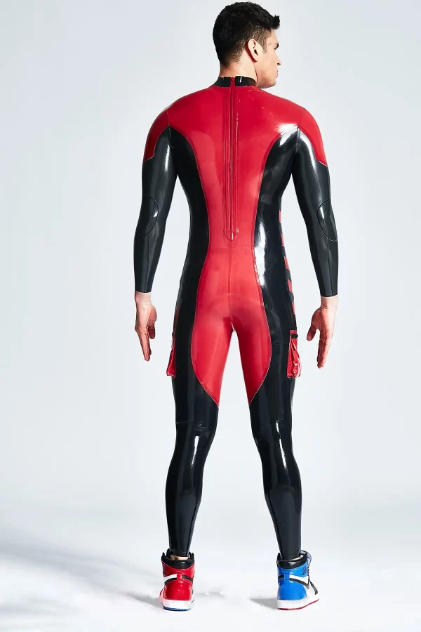 Latex Male Safari Adventurer Back Zipper Catsuit