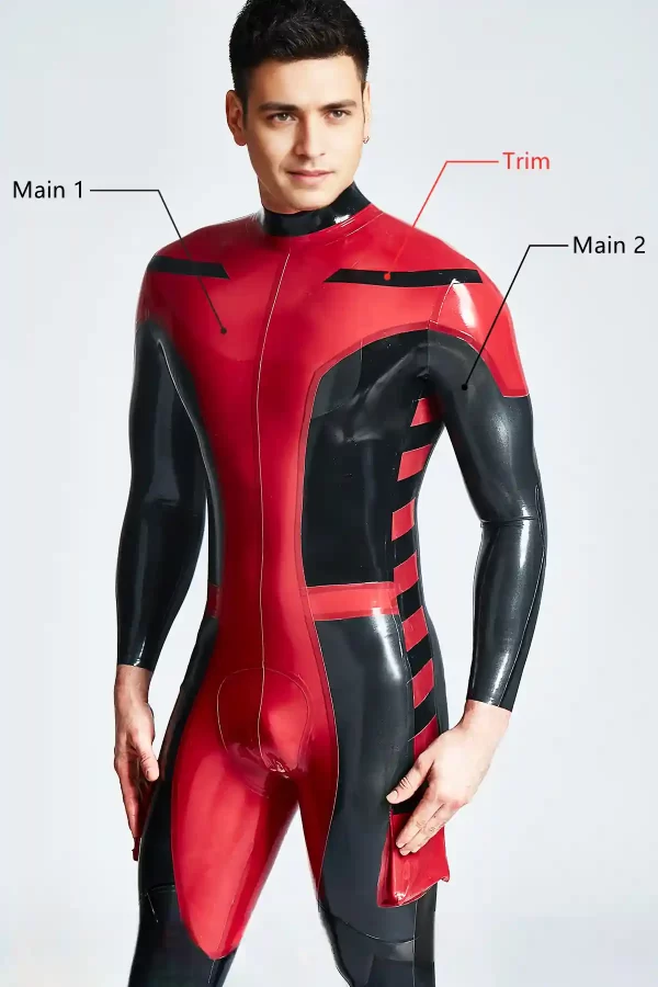 Latex Male Safari Adventurer Back Zipper Catsuit