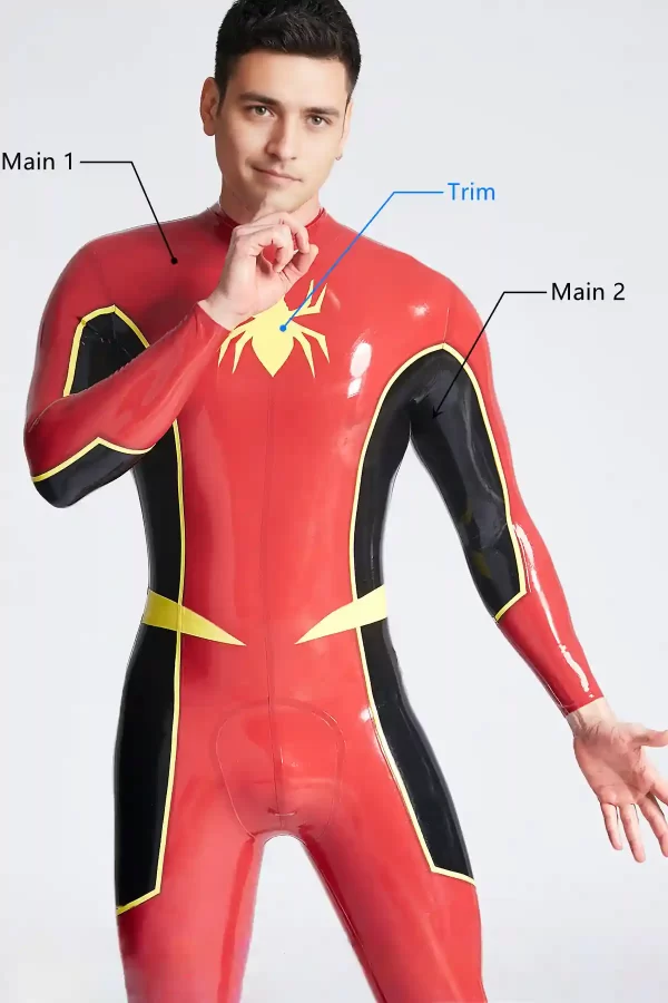 Latex Male Stagger Back Zipper Catsuit