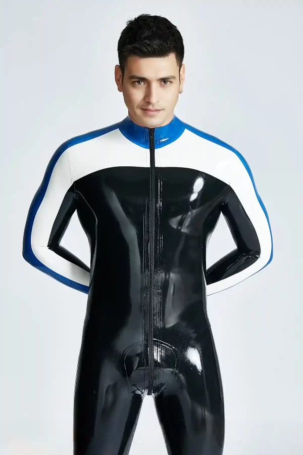 Latex Male Streamliner Front Through-Zipper Catsuit