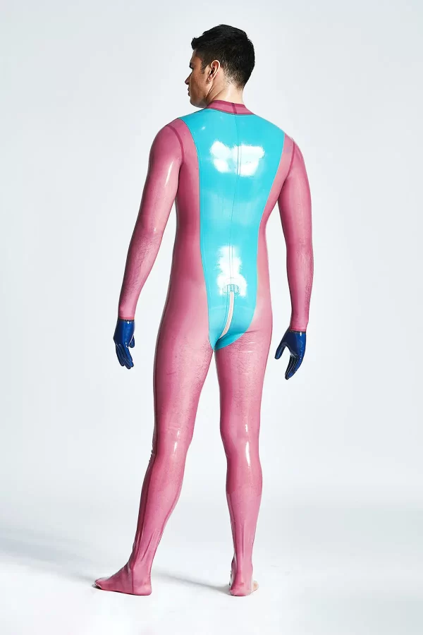 Latex Male Vulcan Neck Entry Catsuit With Feet & Gloves