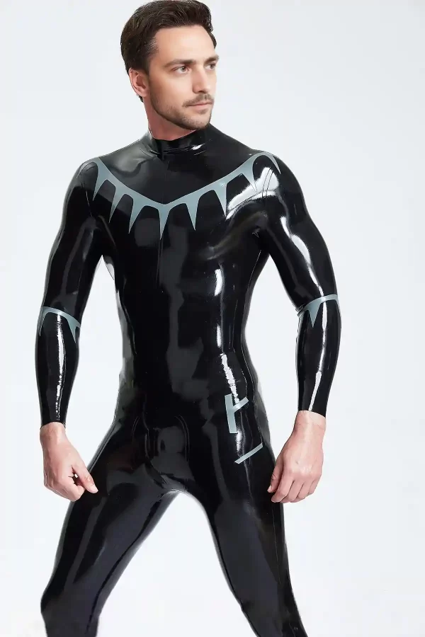 Latex Male Shark Tooth Look Catsuit