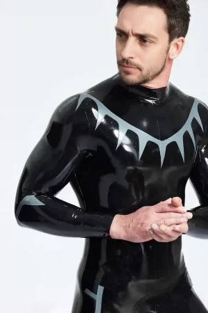 Latex Male Shark Tooth Look Catsuit