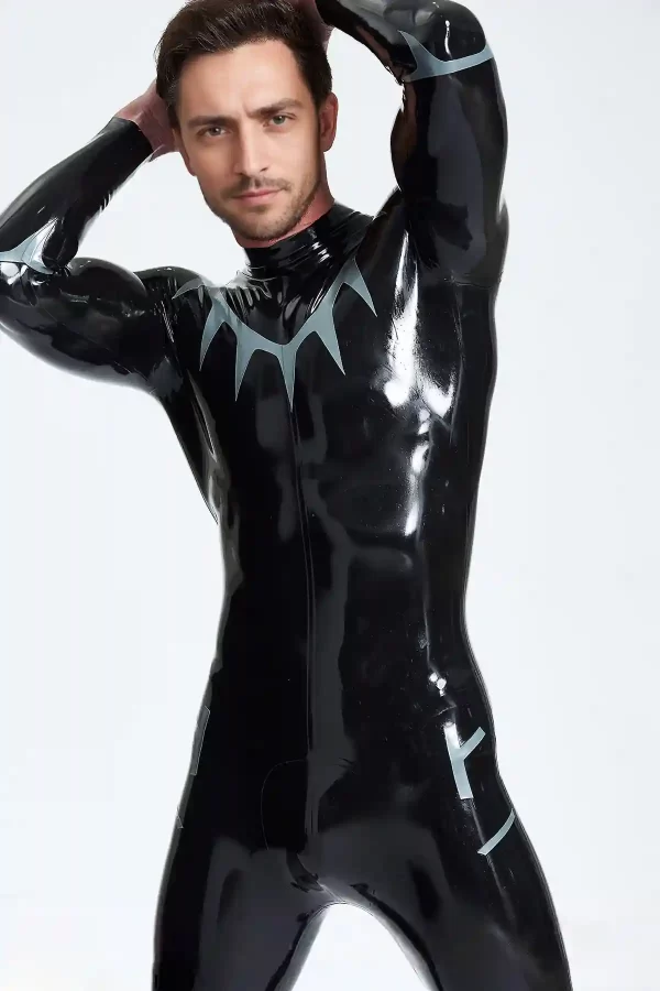 Latex Male Shark Tooth Look Catsuit