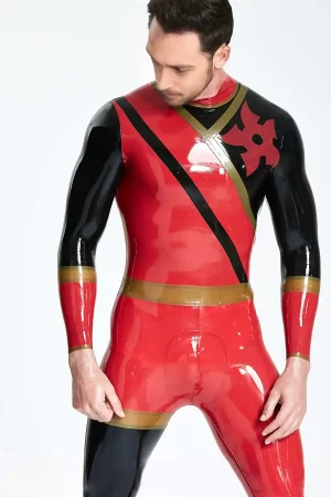 Latex Male Cogwheel Insignia Catsuit