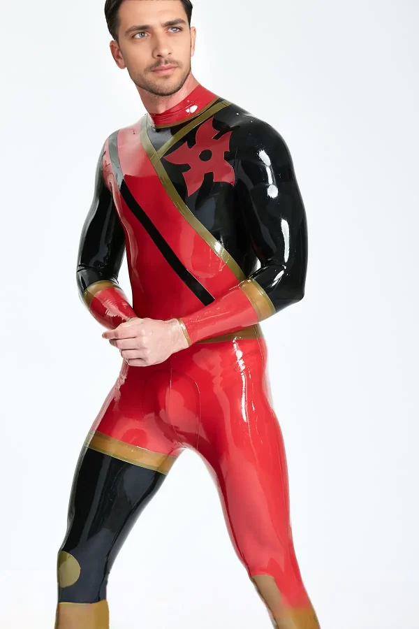 Latex Male Cogwheel Insignia Catsuit