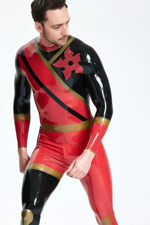 Latex Male Cogwheel Insignia Catsuit