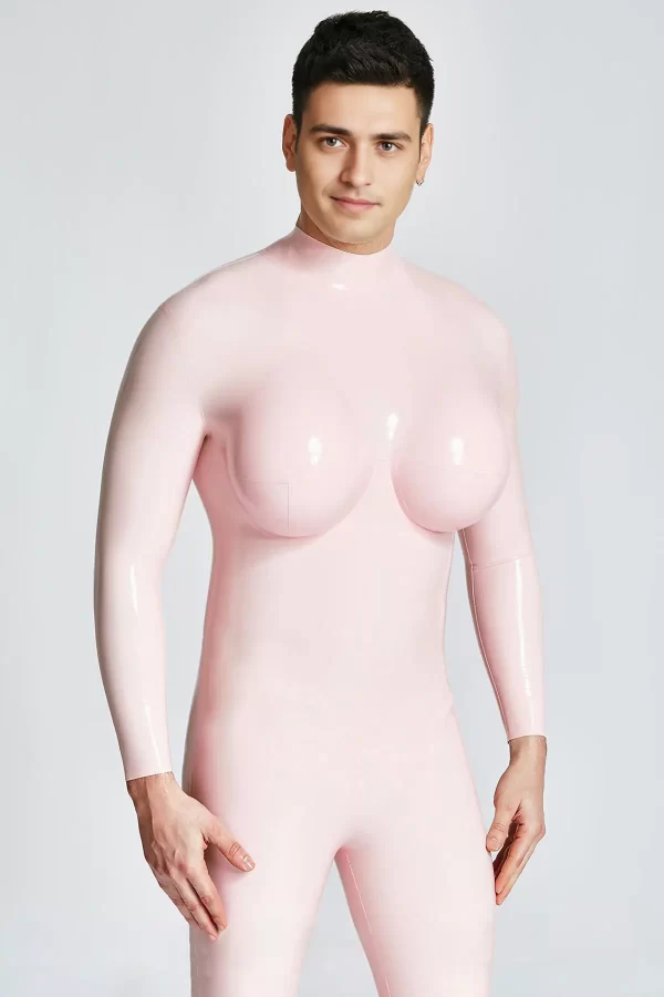 Latex Male Silicone Big Boobs Catsuit