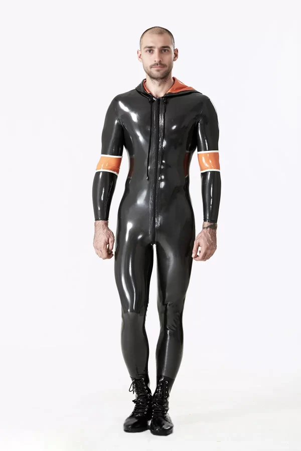 Latex Male Hooded Catsuit