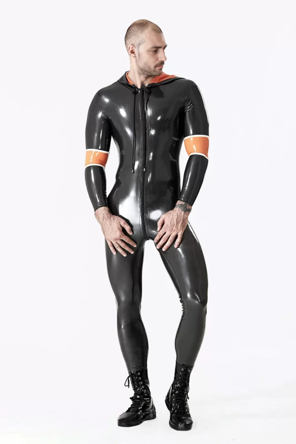 Latex Male Hooded Catsuit