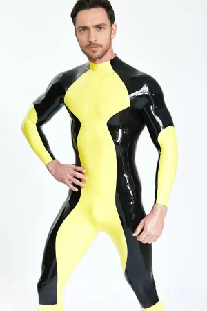 Latex Male Zig-Zag Latex Catsuit