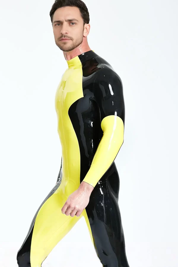 Latex Male Zig-Zag Latex Catsuit