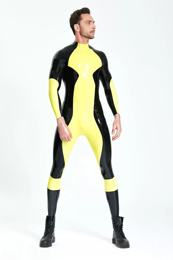 Latex Male Zig-Zag Latex Catsuit