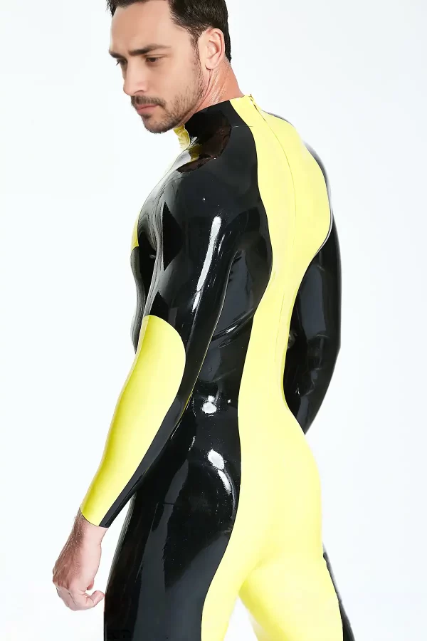 Latex Male Zig-Zag Latex Catsuit