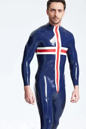 Latex Male Patriotic Cross Catsuit