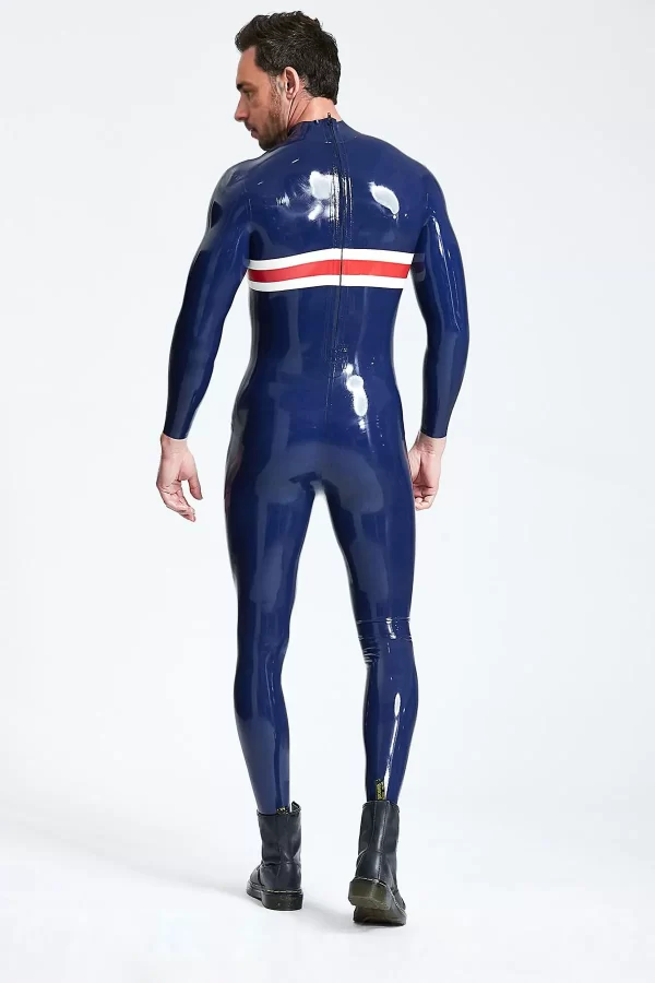 Latex Male Patriotic Cross Catsuit