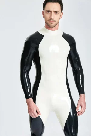 Latex Male Pup Back Zip Catsuit