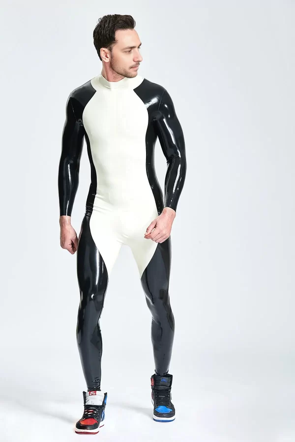 Latex Male Pup Back Zip Catsuit