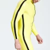 Latex Male Silver Sleek Front-zip Catsuit