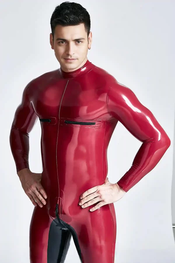 Latex Male Zip-A-Dee Back Zip Catsuit