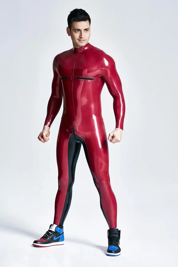 Latex Male Zip-A-Dee Back Zip Catsuit