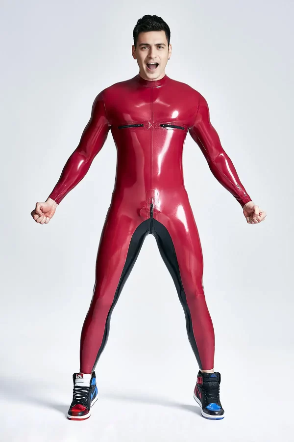 Latex Male Zip-A-Dee Back Zip Catsuit