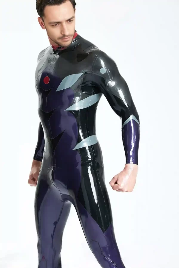 Latex Male Galactic Nebular Catsuit With Feet