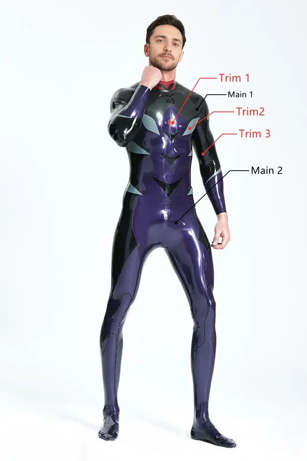 Latex Male Galactic Nebular Catsuit With Feet