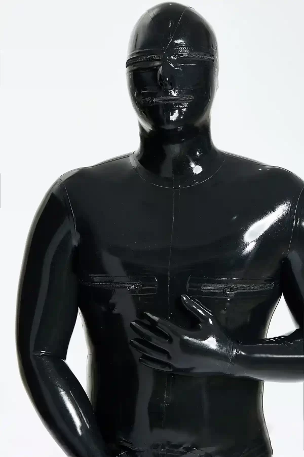 Latex Male Hammam Total Body Catsuit With Sheath