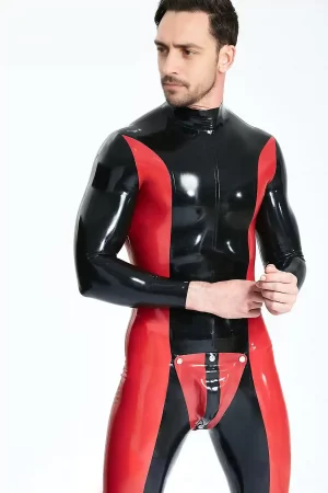 Latex Male Side-Swiper Codpiece Catsuit