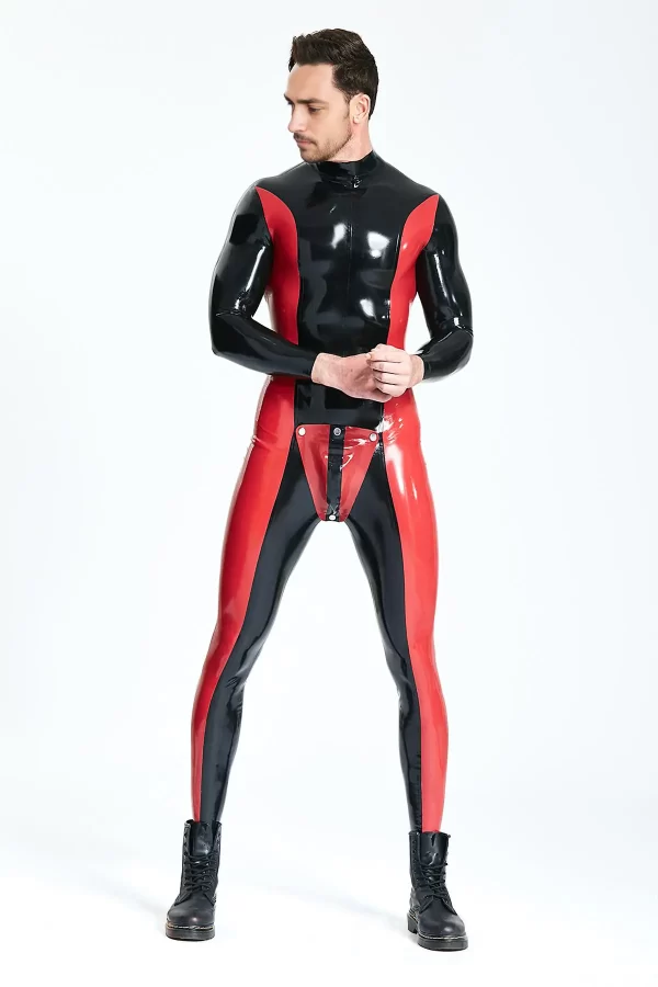 Latex Male Side-Swiper Codpiece Catsuit