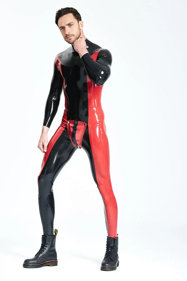 Latex Male Side-Swiper Codpiece Catsuit