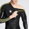 Latex Male Through-Zip Raglan-Sleeved Catsuit