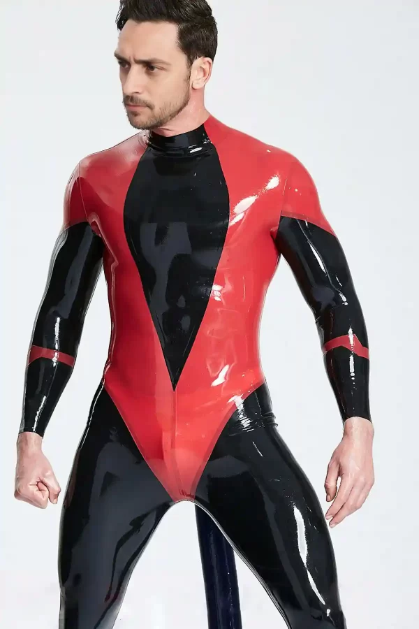 Latex Male Devil-May-Care Inflated Tail Catsuit