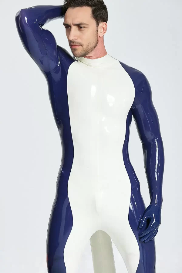 Latex Male Purr-fect Inflated Tail Catsuit With Feet & Gloves