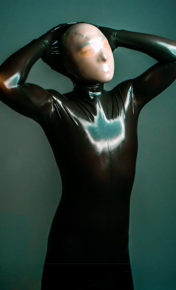 Latex Male Face-Entry Latex Catsuit