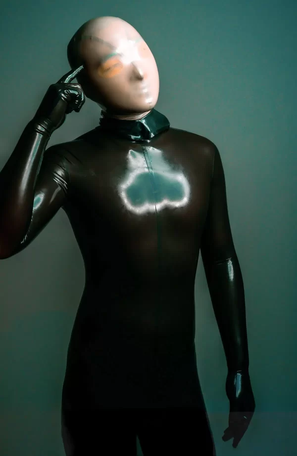 Latex Male Face-Entry Latex Catsuit