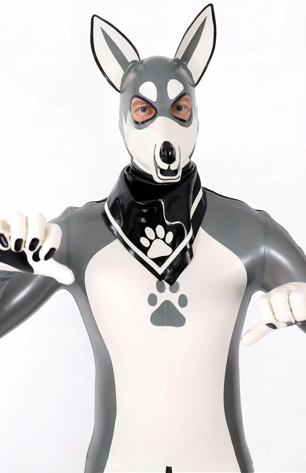 Latex Male Grey Donkey Latex Catsuit