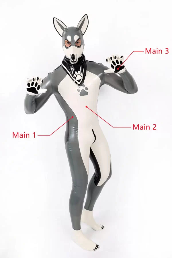 Latex Male Grey Donkey Latex Catsuit