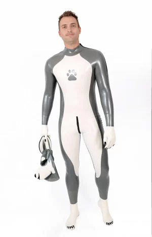 Latex Male Grey Donkey Latex Catsuit