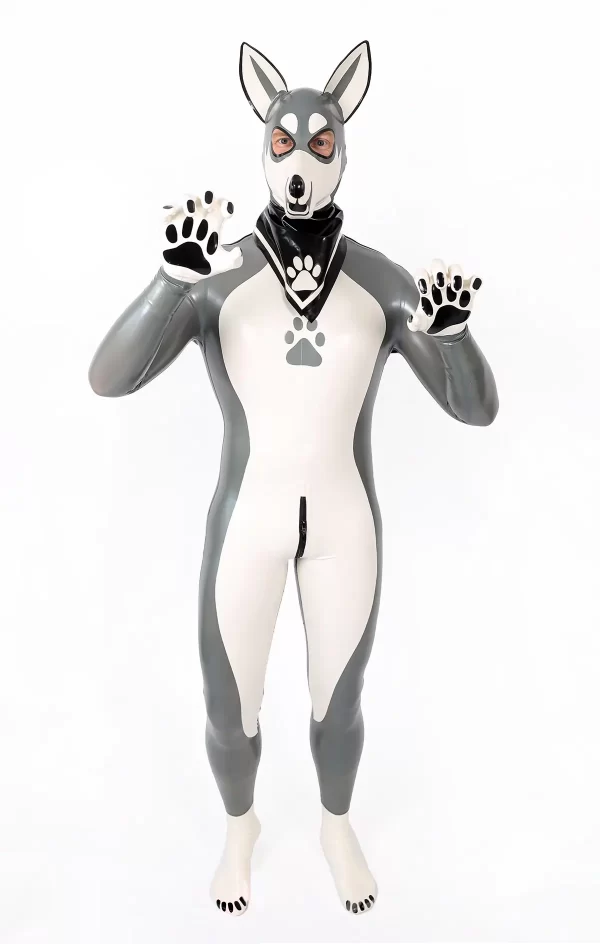 Latex Male Grey Donkey Latex Catsuit