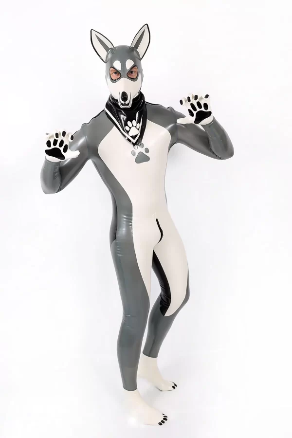 Latex Male Grey Donkey Latex Catsuit