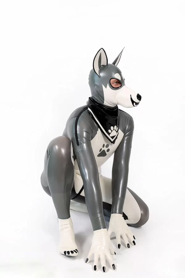 Latex Male Grey Donkey Latex Catsuit