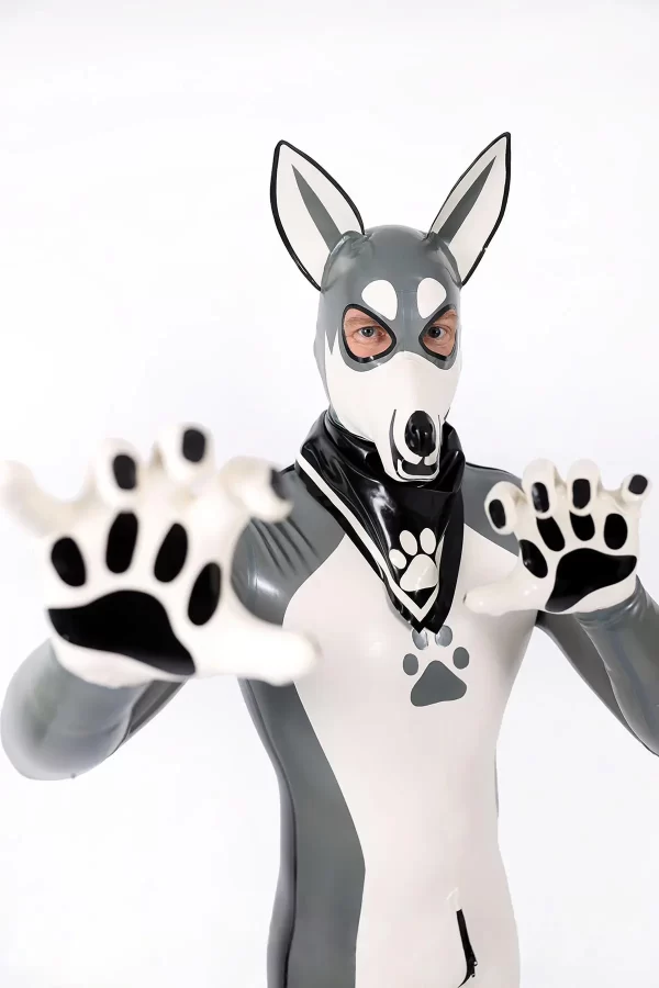 Latex Male Grey Donkey Latex Catsuit