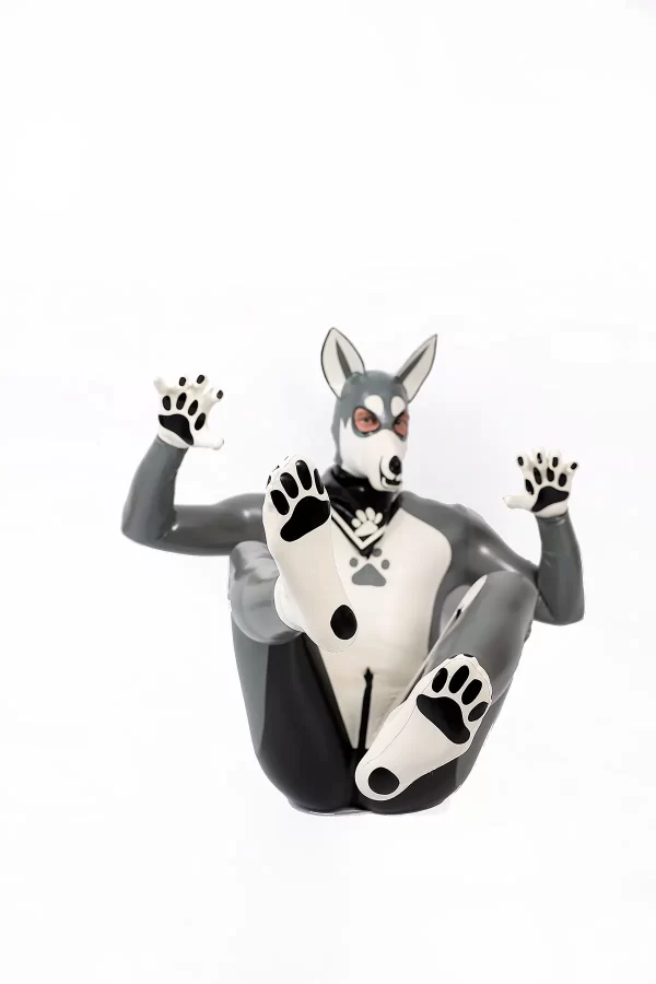 Latex Male Grey Donkey Latex Catsuit