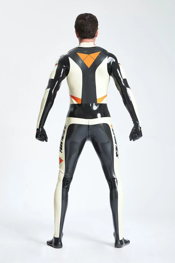 Latex Male GP-Moto Catsuit With Feet and Gloves