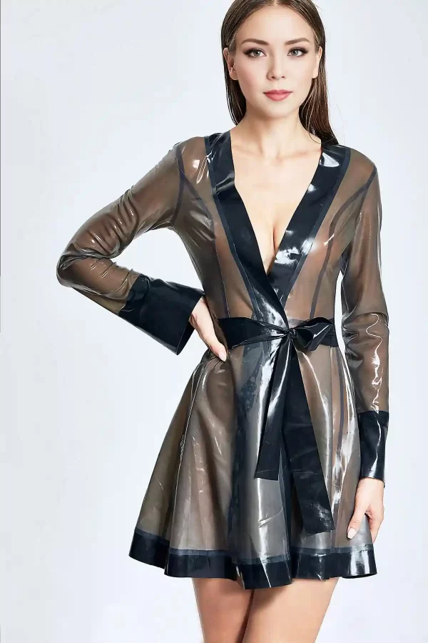 Latex Translucent Short Dressing Gown