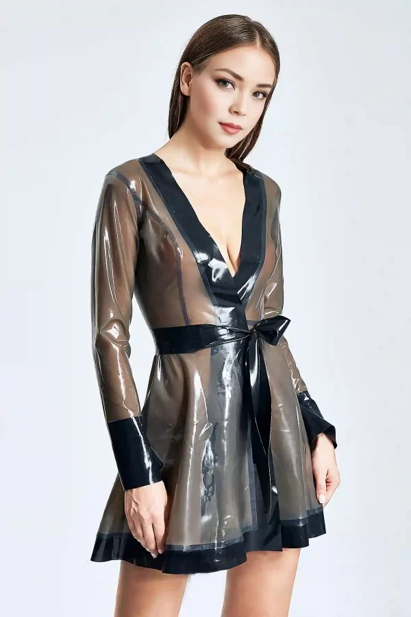 Latex Translucent Short Dressing Gown