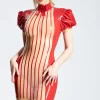 Latex Red Hot Little Cheongsam