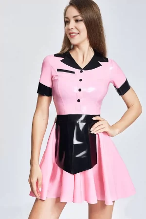 Latex Pink Cutie Maid Dress